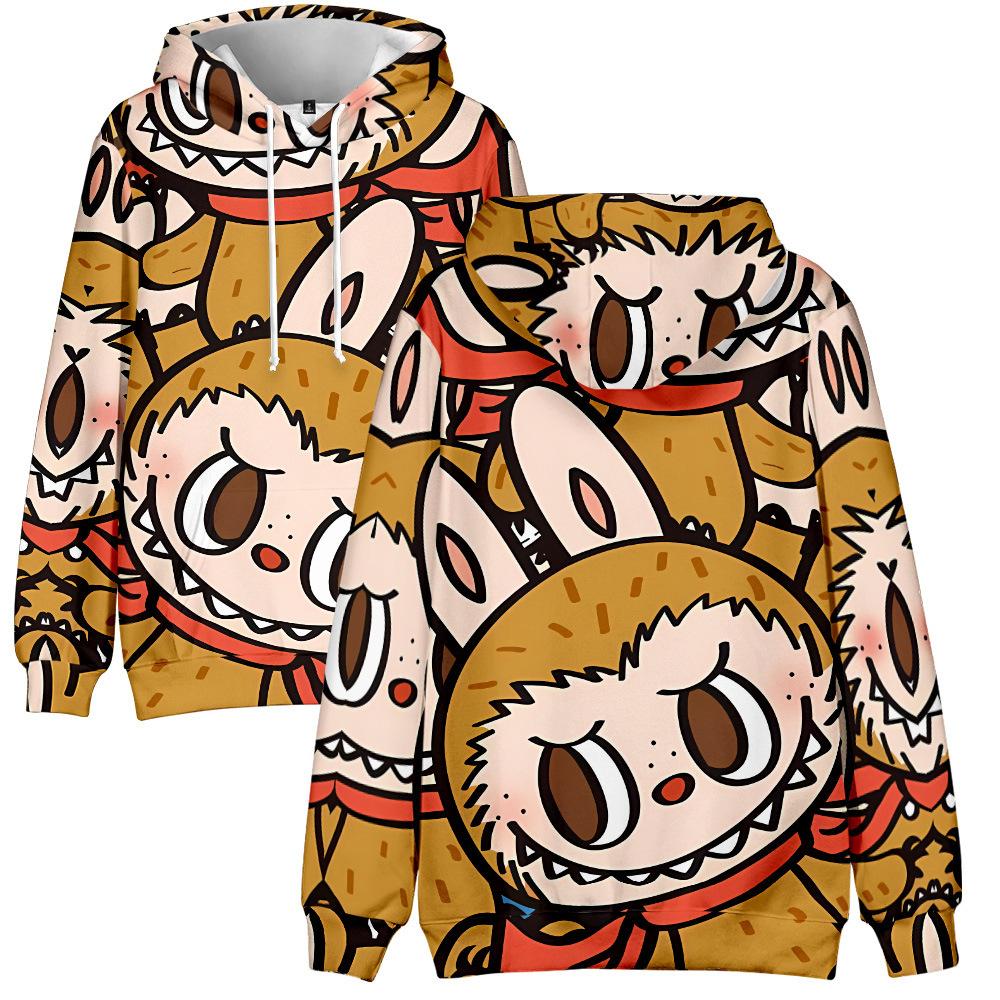 12 цветов LABUBU Printed Men Women Hoodies Casual Pullover Hoodie Fashion Sweatshirts Hip Hop Sweatshirt Clothes