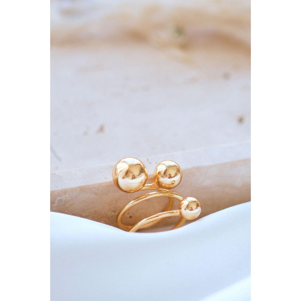 Комплект золотых колец с пузырьками