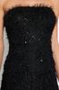 Женское стильное платье Черное элегантное вечернее платье с пайетками и бахромой