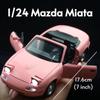 Новая 1/24 Mazda Miata MX5 Convertible Sports Car Toy Car Model Литой металлический сплав Миниатюрная модель автомобиля Звук и свет Коллекция Подарок для мальчиков