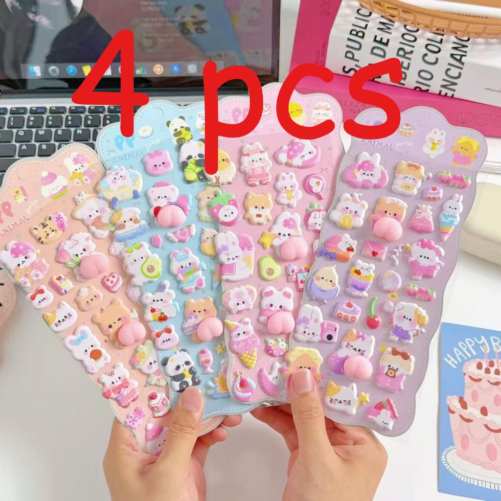 High-appearance Cute Animal Butt Kids' Squishy Toy Stickers, Stress-relief Toy Stickers for Students and Office Workers