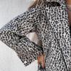 Женская укороченная байкерская куртка с леопардовым принтом на осень-зиму, с лацканами, длинным рукавом, на молнии, короткое пальто с поясом на талии, модная уличная верхняя одежда, трендовая мото