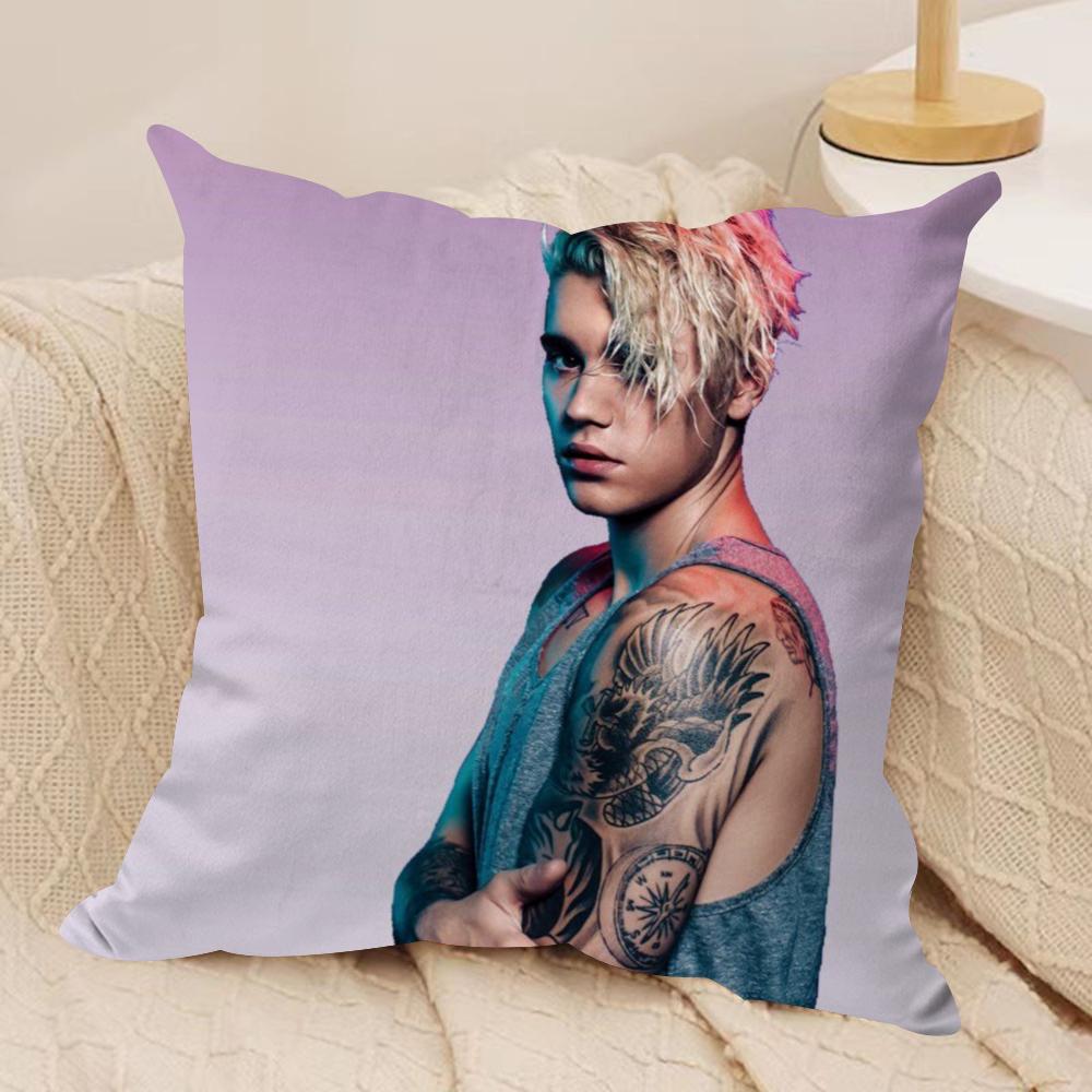 JJustin B Bieber Cushion Cover Soft Plush Throw Pillow Cover DoubleSided Decorative Cushion Case Sofa Bedroom Home Decor