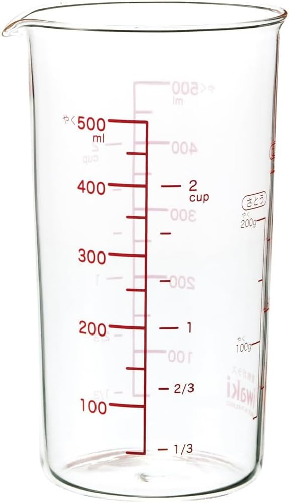 Iwaki Heat Resistant Glass Measuring Cup Measure Cup 500ml Set of 3 100ml, 200ml,