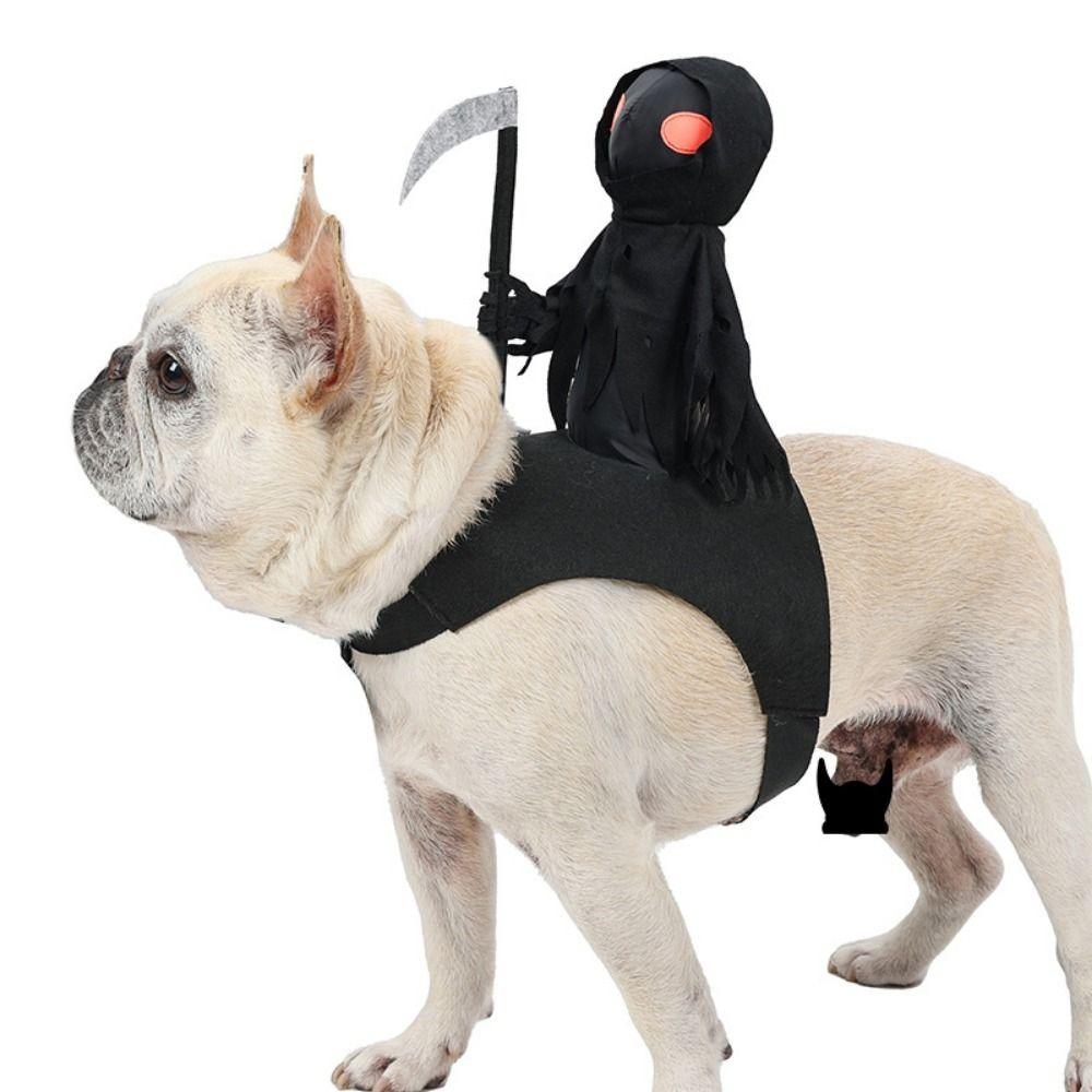 Funny Dog Costume Creative Dog Saddle Costume Dog Ghost Riding Costume Halloween Party