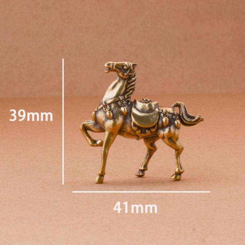 Brass War Horse Small Ornament Home Desktop Decoration Retro Pure Copper Horse Crafts Copper Figurines Enthusiasts Collect