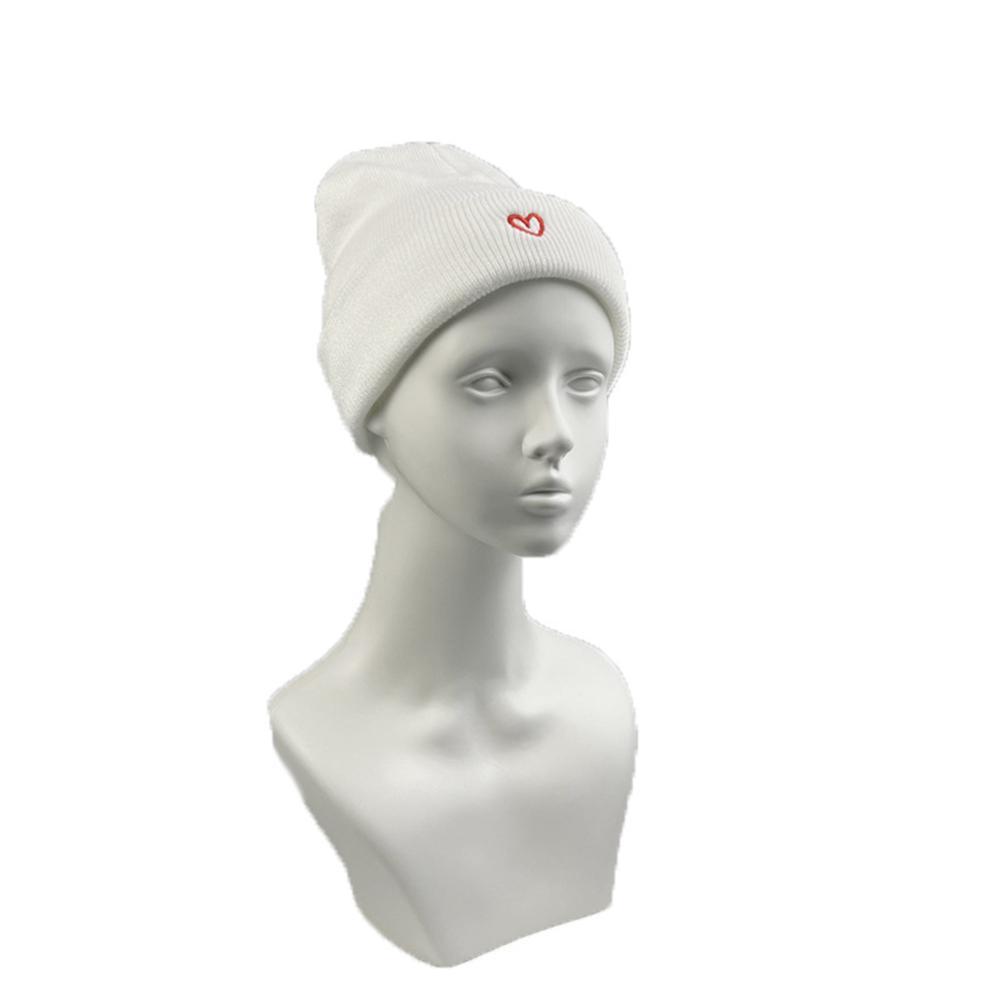 1 шт. Мужская Женская Новая Дизайнерская Вязаная Шапка с Вышивкой Маленькое Сердце Любовь Унисекс Теплые Шапки Черный Белый