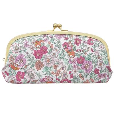 Длинный кошелек с застежкой Sanrio Character Liberty Print Тонкий кошелек для монет Держатель для карт Милый стильный цветочный узор Подарочная коробка Сделано в Японии My Melody
