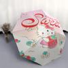 1pc Hello Kitty Make Life Sweet Automatic Folding Umbrella - Portable 3-Fold Design with Iron Frame, Perfect for Outdoor Use, Festive Gifts, Travel, D