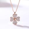 Ювелирные изделия Ожерелье Клевер с Полными Бриллиантами Темпераментная Подвеска Корейская Версия Цепочка для Ключицы