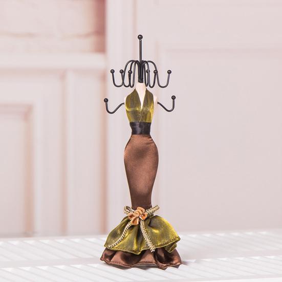 Mini Manikin Jewelry Stand Lady Mannequin Jewelry Organizer with 8 Hooks 2 Tier Necklace Bracelet Earring Ring Holder Display Stand