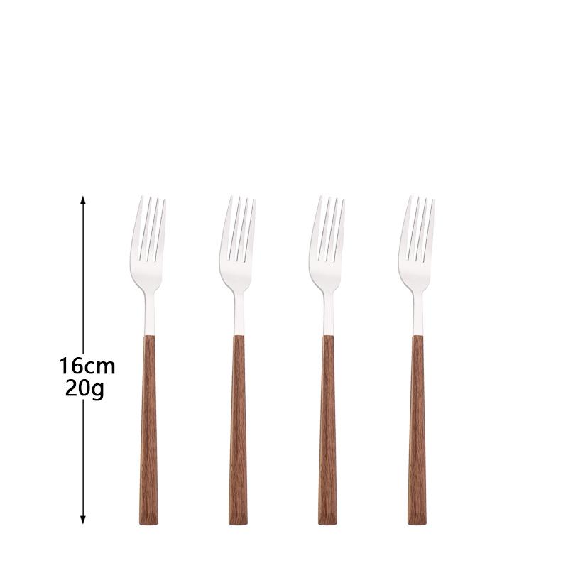 4/12/16Pcs Cutlery Set Chopsticks Knives Forks Spoons Tableware Set with Imitation Wooden Handle Korean Japanese Dinnerware Set