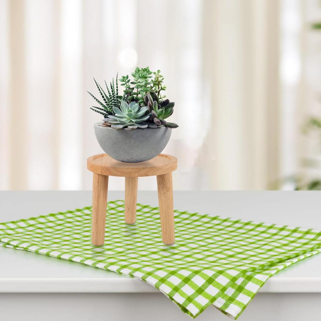 Milisten Деревянный табурет Столик для растений, Подставка для растений в стиле середины века, Высокий держатель, Цветочный горшок, Хаки