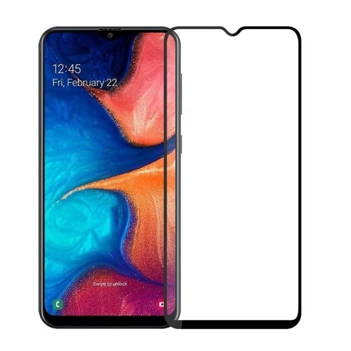 Verre Trempe pour Samsung Galaxy A20E [Pack 2] Film Transparent Intégral Bord Noir Vitre Protection Ecran Phonillico®