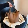 Niche Lychee Pattern Bag 2023 New Handbag Shopping Basket Female Bag Bucket Bag Simple Mother Bag Crossbody Bag