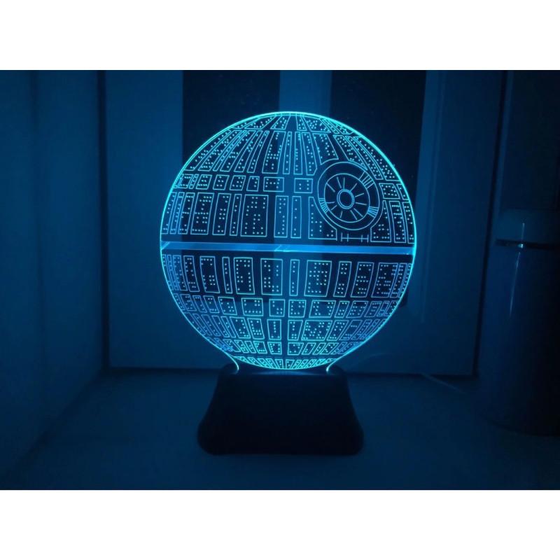 Star Wars Death Star 3d Led Night Light With Touch Control For Bedroom Decor