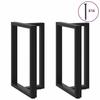VidaXL Bar Table Legs In T-Shape, 2 Pieces, Black, 60 X 35 X (90-91) Cm, Steel 4013080