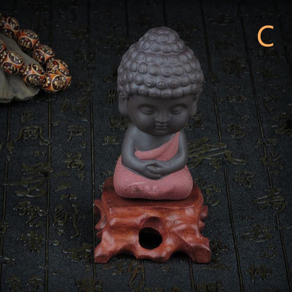Purple Sand Pottery Tea Pet Zen Monk Home Decoration Furnishing Creative Gift Buddha Statue Decor