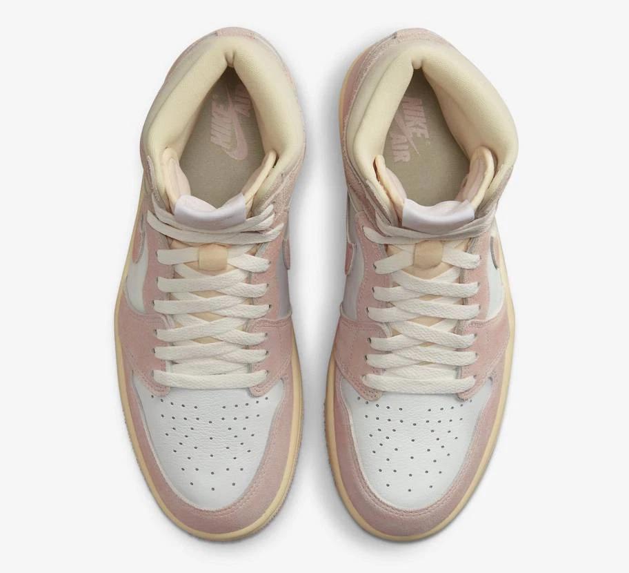 FD2596-600 Nike WMNS Air Jordan 1 Retro High OG Washed Pink Бежевый Белый Слоновая кость