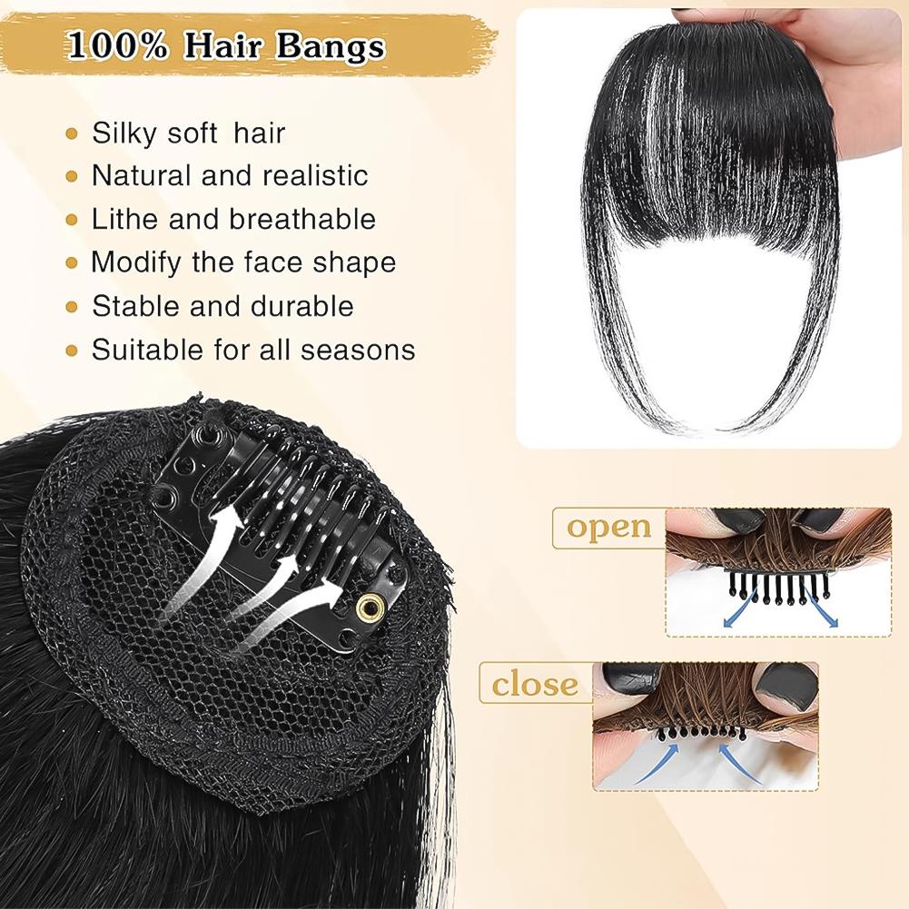 Синтетические натуральные волосы на лбу с челкой, искусственные челки, парик с воздушной челкой, женский парик, настоящие комические гладкие челки, невидимый парик