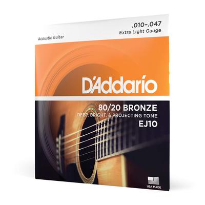 Струны для акустической гитары Bronze Extra Light EJ10 D'Addario 80/20 .010-.047 []