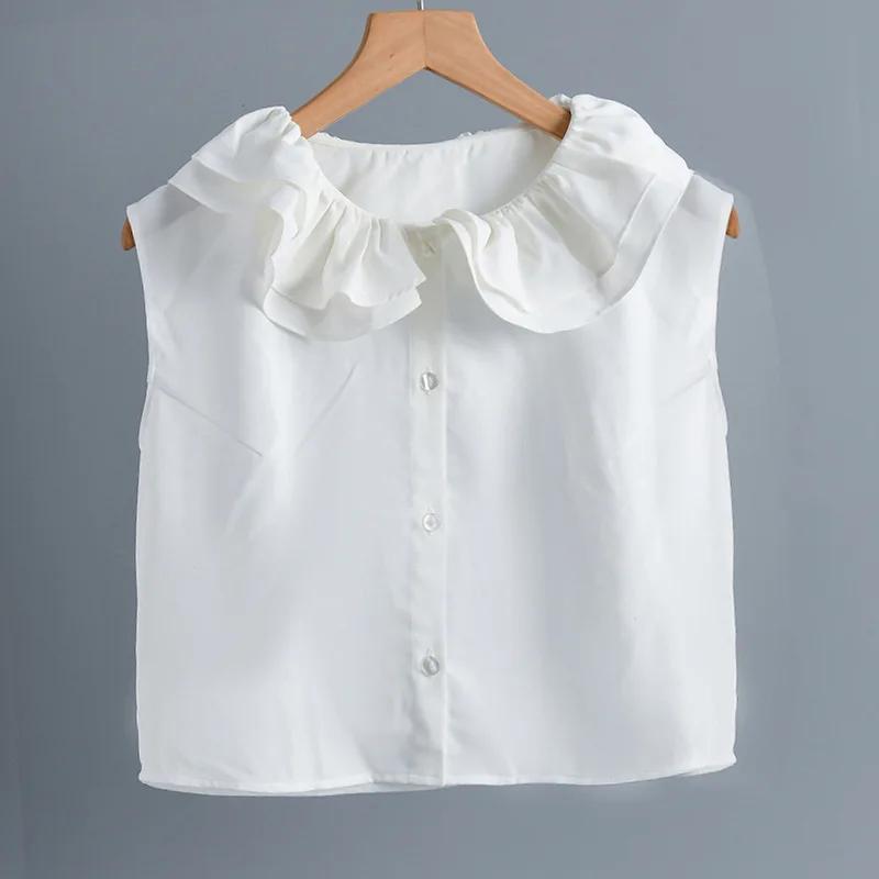 Perfect Match Sweet Fake Collar For Women White Black Blouse Vintage Detachable Shirt Collar False Collar Lapel Blouse Top Fuax Cols