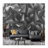 Wallpaper Modern Fashion Grey 3D Stereo Geometry Wall Mural Living Room Bedroom Backdrop Home Decor 3D Wallpapers