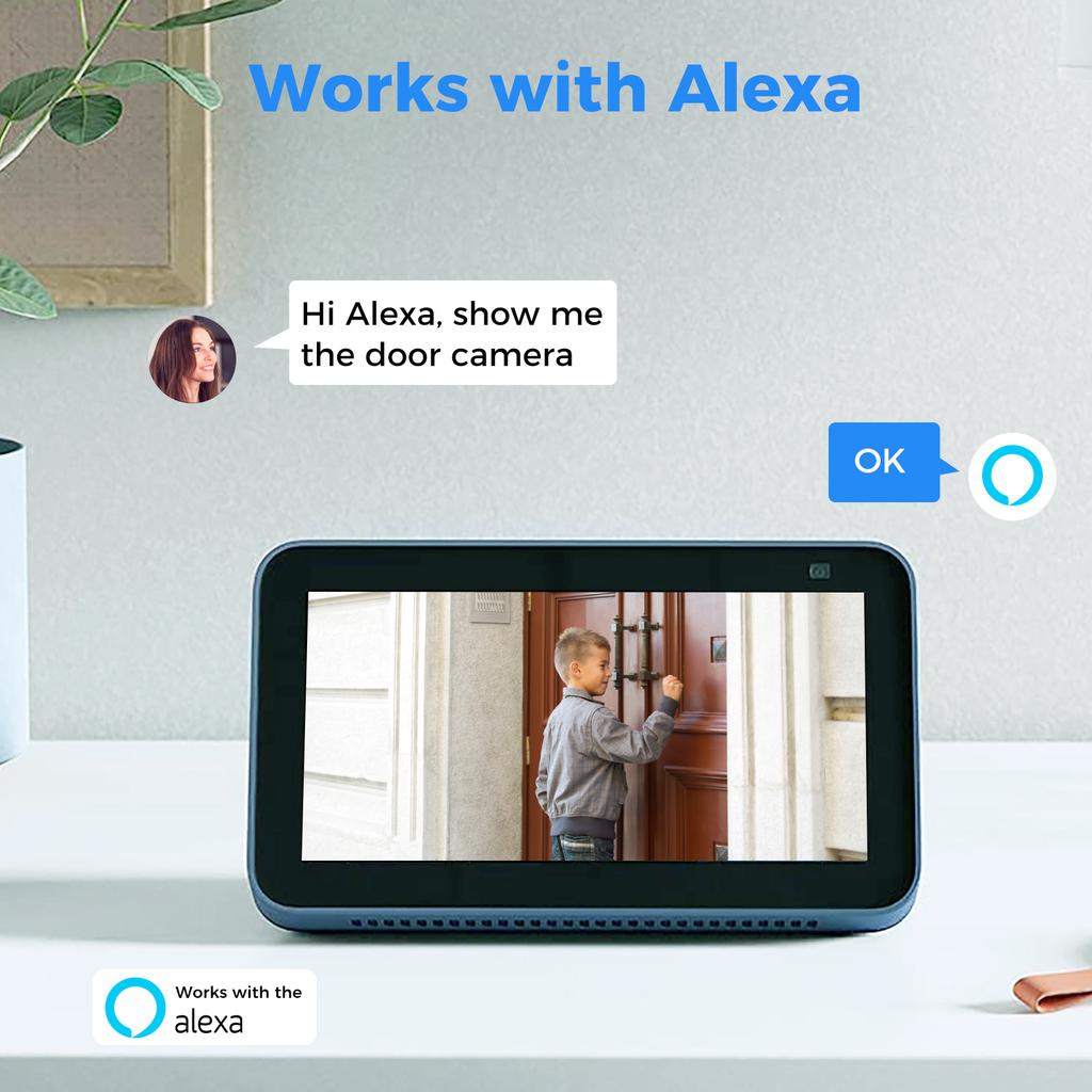 Hiseeu WHD305 5MP Wireless Monitor Camera Wall Mount Smart WiFi Camera 5X Digital Zoom IP66