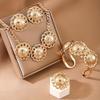 5pcs Jewelry Set for Women - Vintage Style Necklace, Earrings, Ring, and Bracelet with Intricate Circular Design - Perfect for Parties and Holidays