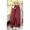Women Red Jeans Harajuku Vintage 2000s Y2k Baggy Denim Trousers Harajuku Oversize Wide Cowboy Pants 90s Trashy Punk Clothes 2024