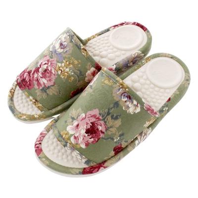 Салатник Здоровый Розовый Средний Тапочки, Жаккард, (зеленый)