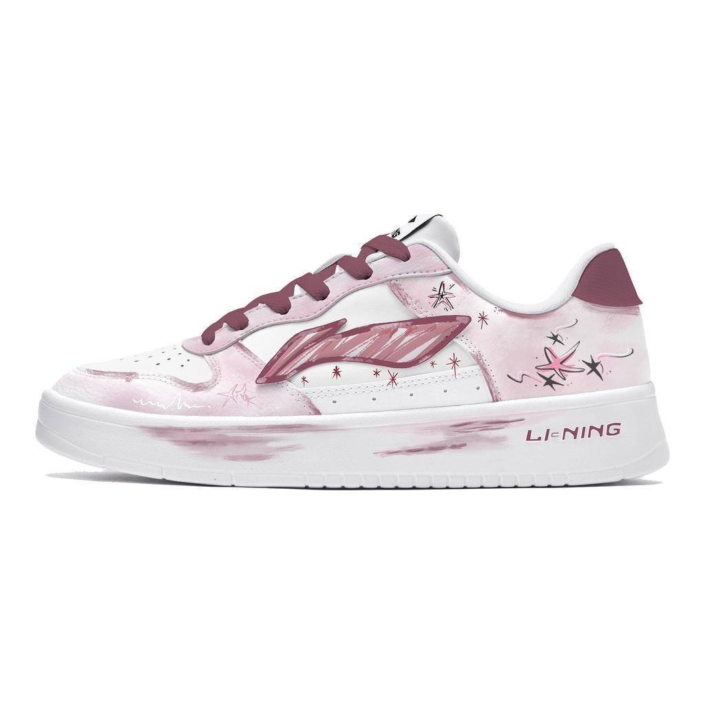 Li Ning Траектория Сердца Амортизация Низкие Скейтбордические Кроссовки Мужские Розовые AGCS419-1(КомандаМ-)