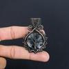 Larvikite Pendant, 999 Copper Wire Wrapped Gemstone Jewelry, Handmade Pendant Amazing Jewelry, Gift For Her