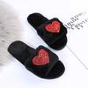 Модные парные тапочки женские зимние домашние тапочки Love Heart модные тапочки повседневные дышащие домашние тапочки на платформе