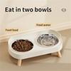 A Colorful Dopamine Pet Double Bowl Fashion Feeding Large Capacity Stainless Steel Dog Bowl Drinking Water Neck Cat Double Bowl