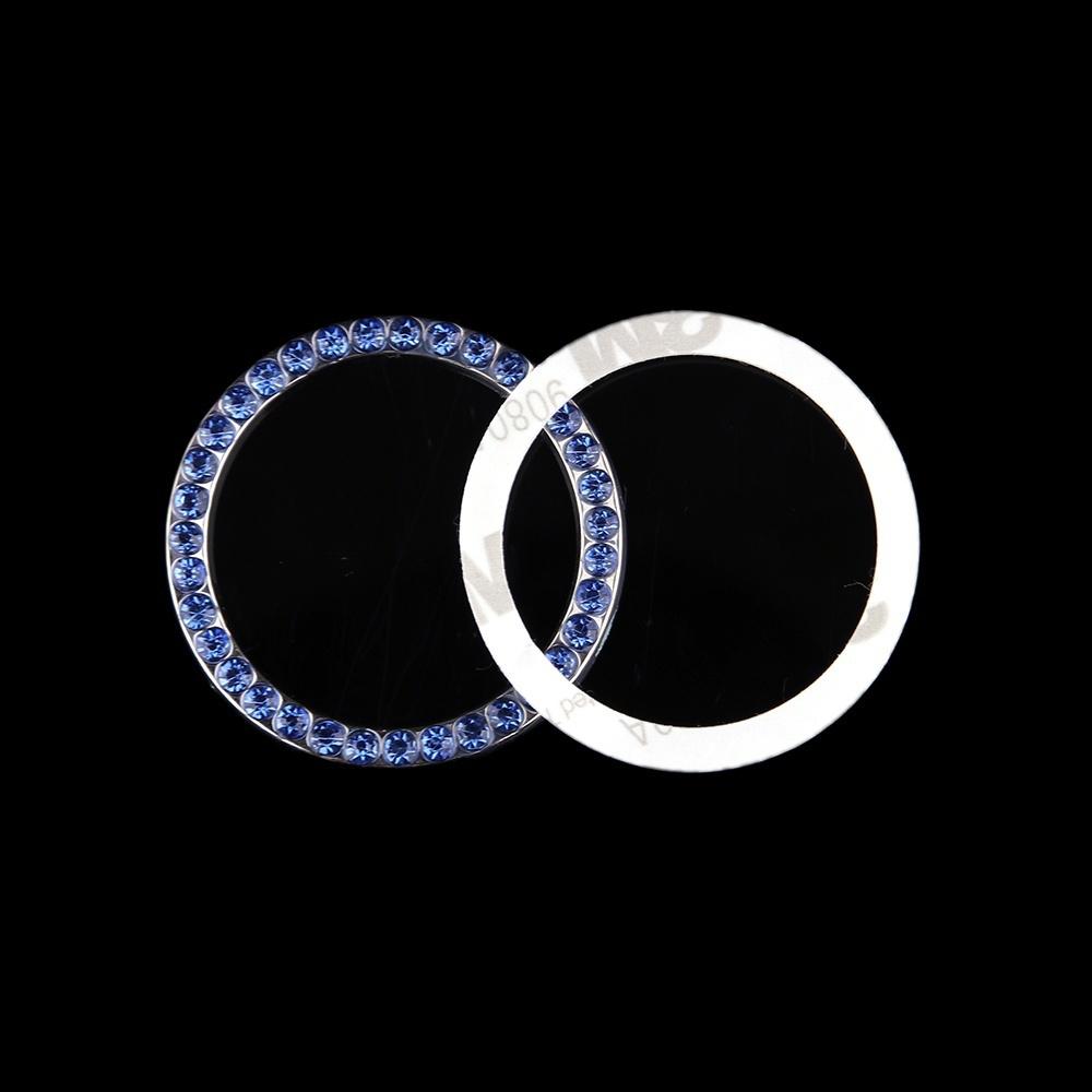 2 шт., металлические стразы, кнопка запуска двигателя автомобиля, кольцо, наклейка, украшение