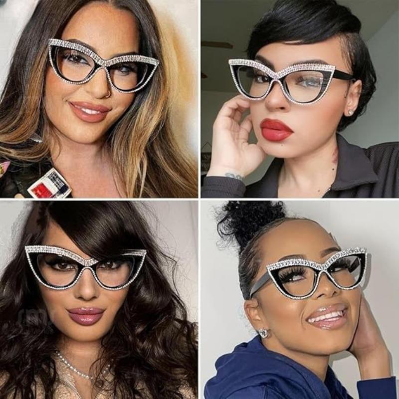 Женские солнцезащитные очки «Кошачий глаз» со стразами для уличного стиля и рейв-вечеринок