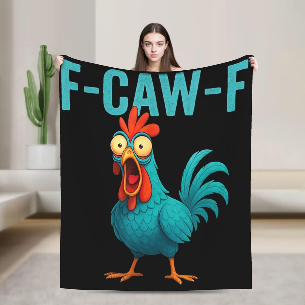 F-Caw-F Chicken Funny Fashion Blanket Fleece Decoration Multi-function Lightweight Throw Fashion Blanket for Bed Bedroom Plush Thin Quilt