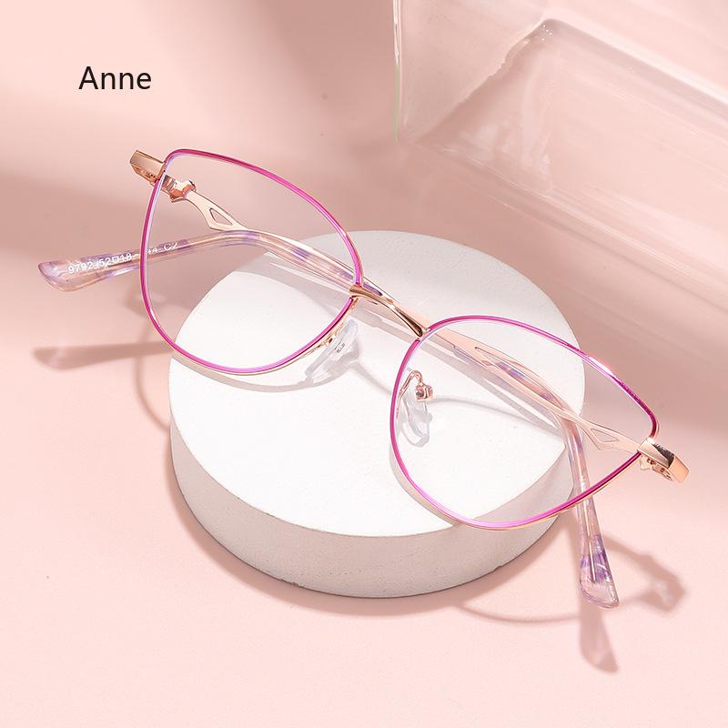 TR90 Anti Blue Light Cat Eye Reading Glasses Women Luxury Optical Computer Eyewear Female Ultralight Double Color Frame Glasses