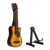 Mini Guitar Model Reddish Brown 3.3in Length Miniature Guitar Model Decoration with Stand