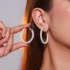 4cm AB Color Rhinestone Earrings: Sparkly C-Shaped Dangles - Versatile, Light Luxury Women's Fashion Accessory