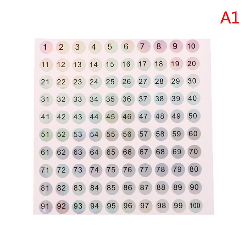 1-1000 Круглая водонепроницаемая наклейка с номером ногтя Цифровая этикетка Самоклеящиеся цифры ARI