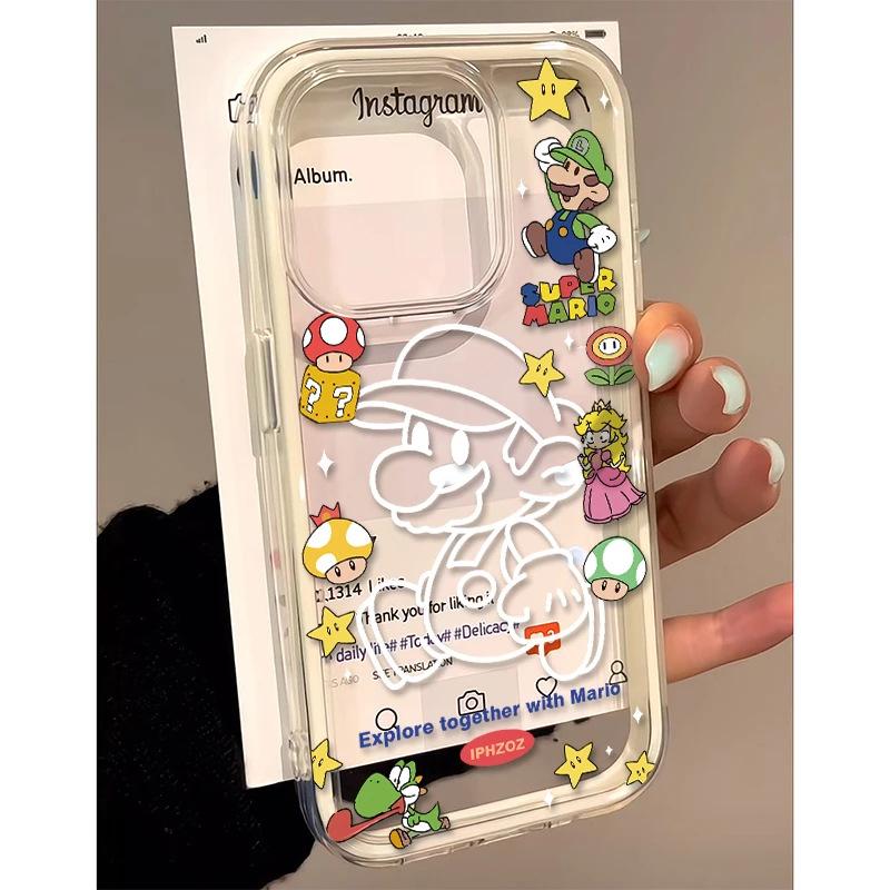 Чехол для мобильного телефона Line Mario для Apple iPhone16/17Pro 14 2-в-1 15 Аниме 12 Цветная кромка 13