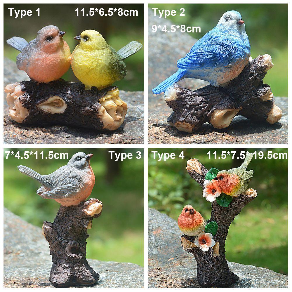 Бонсай Декор Зимородок Фигурка Скульптура Животного Реалистичная Статуэтка Птицы Воробей на Ветке