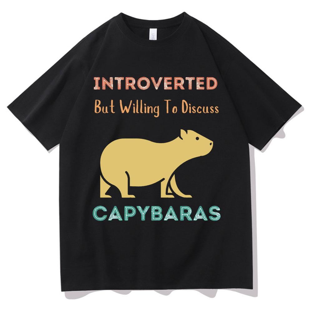 I Love Capybaras Print Men Women Fashion Casual Loose Tshirts Crew Neck Hip Hop Man Funny Tshirt Male Tee Shirt Male Streetwear