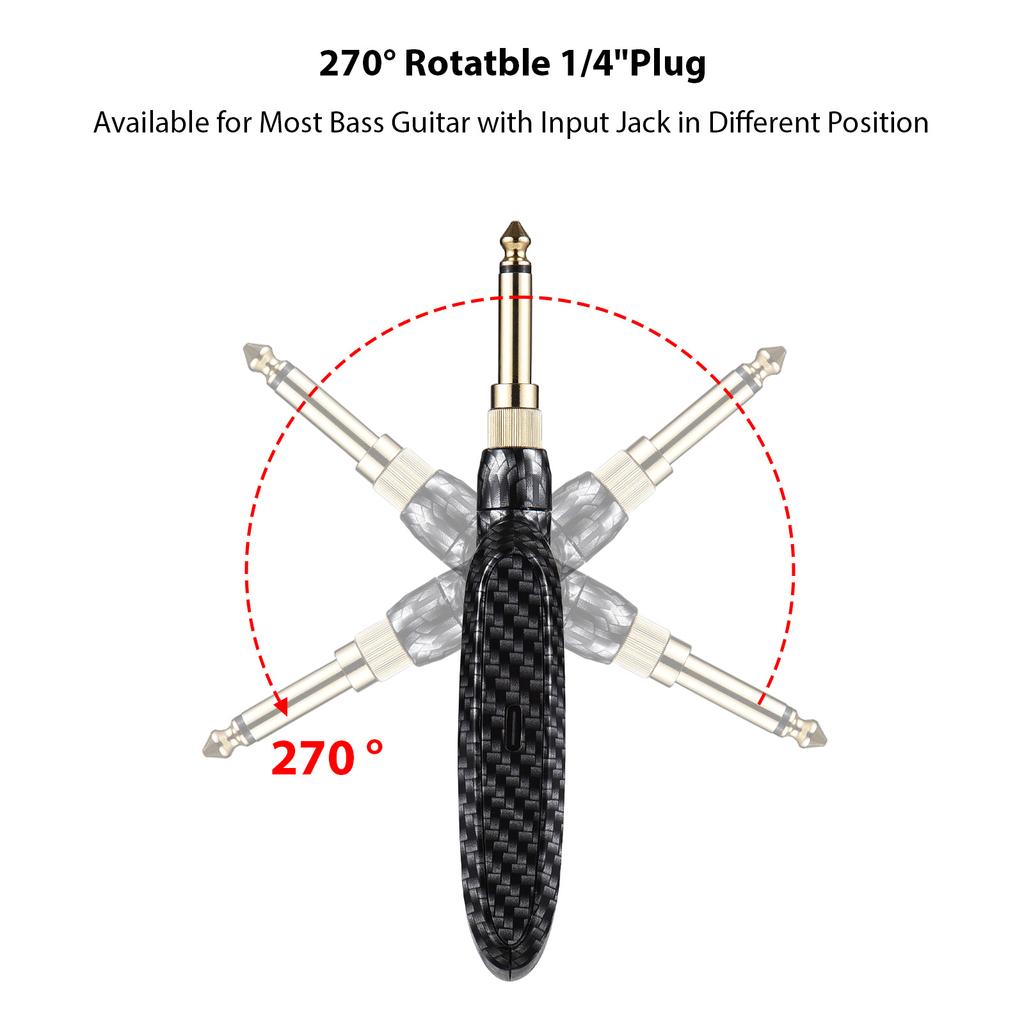 Беспроводная гитарная система, перезаряжаемая 2.4G, портативный UHF-передатчик, приемник, набор для электрогитары