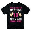 Подарок на день рождения 100% хлопок Мужские футболки Топ Потрясающий 13-летний выглядит как девочка Футболка