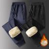 Men's Fashion Winter Sports Sweatpants with Fleece and Fleece Slacks Warm Loose Pants