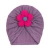Autumn new baby solid color jacquard hat, baby soft and comfortable flower hat, baby hat