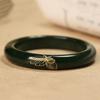 15MM Natural Hotan Jade Blossoming Wealth Bracelet Fashionable Charm Bangle Jade Bracelet Women's Gift